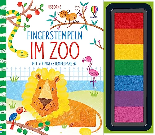 Fingerstempeln: Im Zoo: mit 7 Stempelfarben – kreative Beschäftigung ab 6 Jahren (Fingerstempeln-Reihe)
