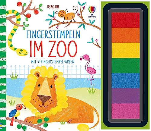 Fingerstempeln: Im Zoo: mit 7 Stempelfarben – kreative Beschäftigung ab 6 Jahren (Fingerstempeln-Reihe)