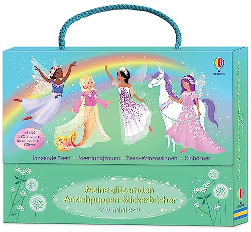 Meine glitzernden Anziehpuppen-Stickerbücher mini: ab 5 Jahren; mit über 580 Stickern (Meine Anziehpuppen-Stickerbücher) von Usborne