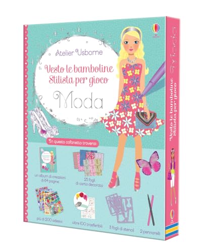 Moda. Vesto le bamboline. Stilista per gioco. Atelier Usborne