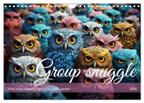Group snuggle (Wall Calendar 2024 DIN A4 landscape), CALVENDO 12 Month Wall Calendar: A large assembly from curious looks