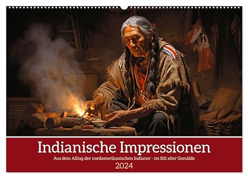 Indianische Impressionen (Wandkalender 2024 DIN A2 quer), CALVENDO Monatskalender