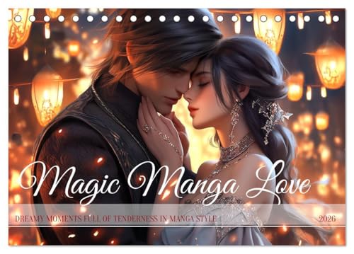 Magic Manga Love (Desk Calendar 2026 DIN A5 landscape), CALVENDO 12 Month DeskCalendar: Small scenes full of familiarity and love von Calvendo