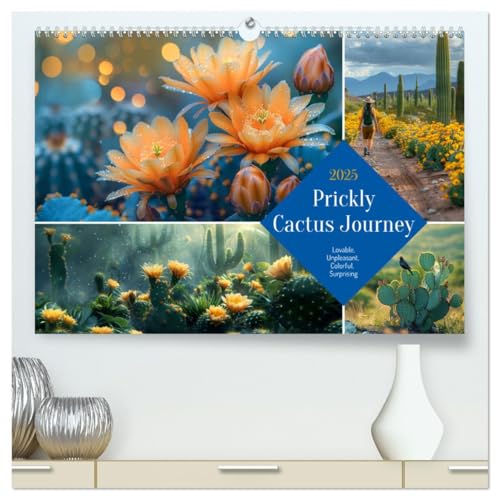 Prickly Cactus Journey (High Quality Premium Wall Calendar 2025 DIN A2 landscape),CALVENDO 12 Month Wall Calendar: Flowering spines - An annual journey through cacti von CALVENDO
