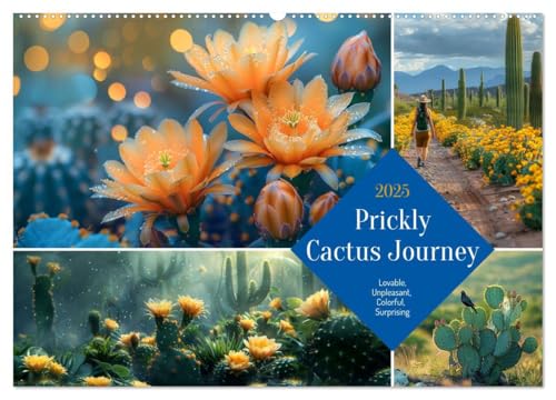 Prickly Cactus Journey (Wall Calendar 2025 DIN A2 landscape), CALVENDO 12 Month Wall Calendar: Flowering spines - An annual journey through cacti von CALVENDO