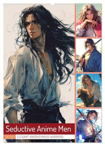 Seductive Anime Men (Wall Calendar 2025 DIN A2 portrait), CALVENDO 12 Month Wall Calendar: Anime aesthetics meet spiritual masculine strength von CALVENDO