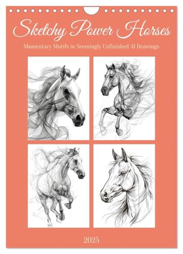 Sketchy Power Horses (Wall Calendar 2025 DIN A4 Portrait), CALVENDO 12 Month Wall Calendar von CALVENDO