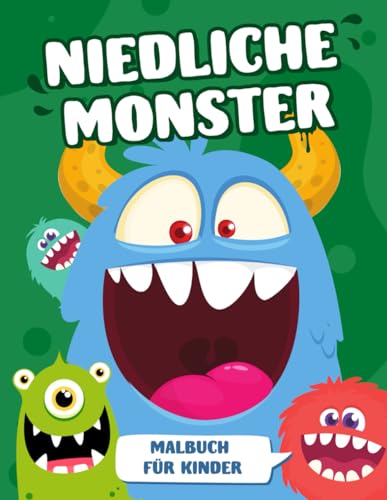 Das niedliche Monster Malbuch für Kinder: 50 schrecklich lustige Malvorlagen aus der Monsterwelt für Entspannung, ideal für unterwegs