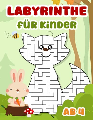 Labyrinthe fur Kinder ab 4 Jahren: Kinder-Aktivitätsbuch mit 76 leichteren und mittelschweren Labyrinthen in vielfältigen Formen mit Lösungen von Independently published