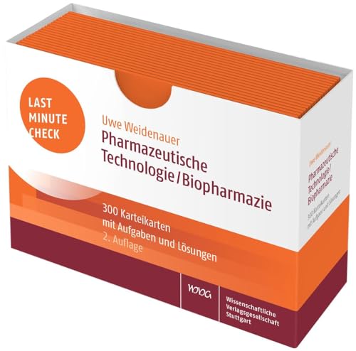 Last Minute Check - Pharmazeutische Technologie/Biopharmazie: 300 Karteikarten mit Aufgaben und Lösungen / 2. StEx Pharmazie