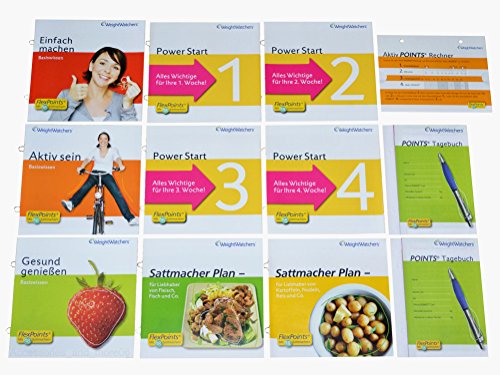 Weight Watchers Basiswissen (Gesund genießen) incl. POINTS® Analyse (zum Berechnen Ihrer täglichen Punkte) - Sattmacher Broschüren Points Plan KOMPLETTSET 12teilig Ihr Start in eine Schlanke Zukunft