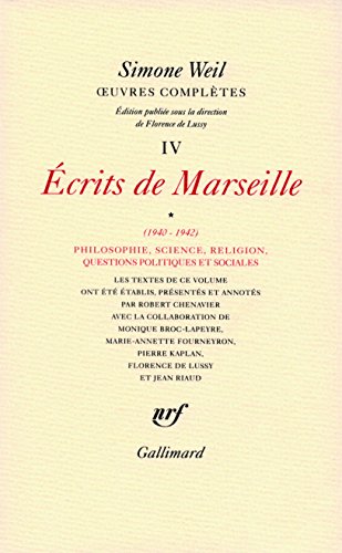 Œuvres complètes: Écrits de Marseille (1940-1942) 1 (4) von GALLIMARD