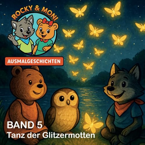 Rocky und Moni - Ausmalgeschichten: Band 5 – Tanz der Glitzermotten von Independently published