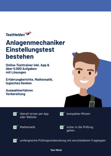 Anlagenmechaniker Einstellungstest bestehen: Online-Testtrainer inkl. App & über 5.000 Aufgaben mit Lösungen I Erfahrungberichte, Mathematik, Logisches Denken I Auswahlverfahren Vorbereitung