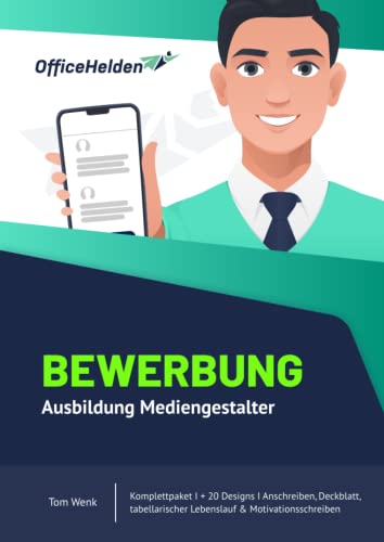 Bewerbung Ausbildung Mediengestalter I Komplettpaket I + 20 Designs I Anschreiben, Deckblatt, tabellarischer Lebenslauf & Motivationsschreiben