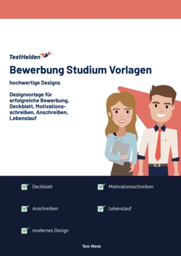 Bewerbung Studium Vorlagen I hochwertige Designs I Designvorlage für erfolgreiche Bewerbung, Deckblatt, Motivationsschreiben, Anschreiben, Lebenslauf von eHEROES GmbH