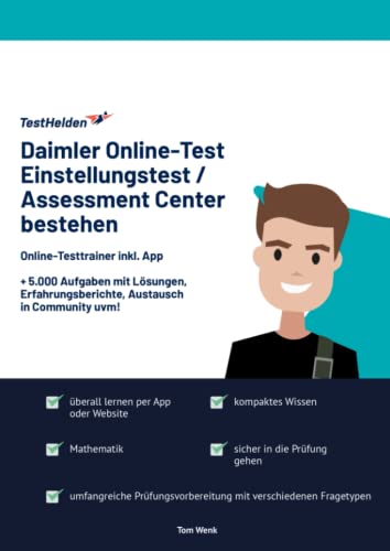 Daimler Online-Test I Einstellungstest / Assessment Center bestehen: Online-Testtrainer inkl. App I + 5.000 Aufgaben mit Lösungen, Erfahrungsberichte, Austausch in Community uvm!