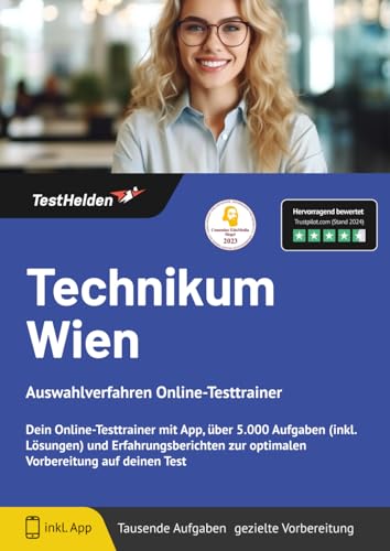 Fachhochschule Technikum Wien Aufnahmeprüfung - Dein Online-Testtrainer mit App, über 5.000 Aufgaben (inkl. Lösungen) und Erfahrungsberichten zur optimalen Vorbereitung auf deinen Test von eHEROES GmbH