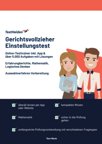 Gerichtsvollzieher Einstellungstest bestehen: Online-Testtrainer inkl. App & über 5.000 Aufgaben mit Lösungen I Erfahrungberichte, Mathematik, Logisches Denken I Auswahlverfahren Vorbereitung