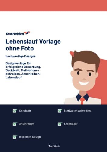 Lebenslauf Vorlage ohne Foto: hochwertige Designs I Designvorlage für erfolgreiche Bewerbung, Deckblatt, Motivationsschreiben, Anschreiben, Lebenslauf von eHEROES GmbH