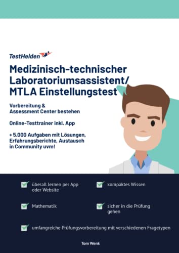 Medizinisch-technischer Laboratoriumsassistent/ MTLA Einstellungstest Vorbereitung & Assessment Center bestehen: Online-Testtrainer inkl. App I + ... Austausch in Community uvm! Medizinisch-technischer Laboratoriumsassistent/ MTLA Einstellungstest Vorbereitung & Assessment Center bestehen: Online-Testtrainer inkl. App I + ... Austausch in Community uvm!