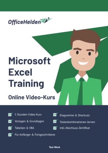 Microsoft Excel Training I 5h Online Video-Kurs für Anfänger & Fortgeschrittene I Lerne Grundlagen, Tabellen, VBA, Shortcuts, Diagramme & Tastenkombinationen I inkl. Abschluss-Zertifikat & Vorlagen