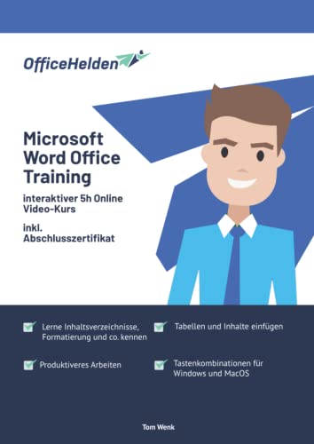 Microsoft Word Office Training I Dein interaktiver 5h Online Video-Kurs inkl. Abschlusszertifikat I Lerne Inhaltsverzeichnisse, Formatierung, Tabellen und co. kennen I Für Anfänger & Fortgeschrittene
