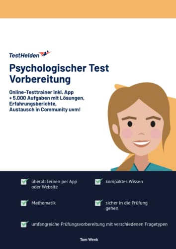 Psychologischer Test Vorbereitung: Online-Testtrainer inkl. App I + 5.000 Aufgaben mit Lösungen, Erfahrungsberichte, Austausch in Community uvm! von eHEROES GmbH