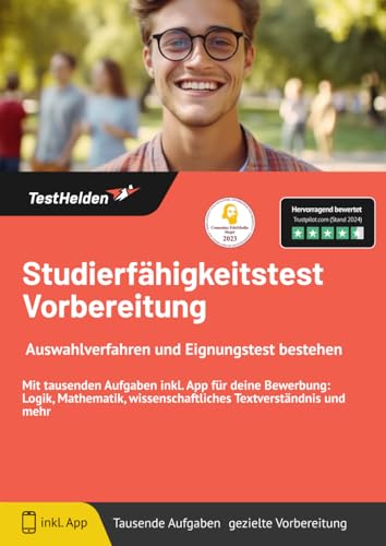 Studierfähigkeitstest Vorbereitung: Auswahlverfahren und Eignungstest bestehen: Mit tausenden Aufgaben inkl. App für deine Bewerbung: Logik, Mathematik, wissenschaftliches Textverständnis und mehr von eHEROES GmbH