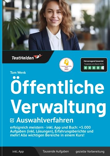 Verwaltung Auswahlverfahren erfolgreich meistern - inkl. App und Buch: +5.000 Aufgaben (inkl. Lösungen), Erfahrungsberichte und mehr! Alle wichtigen Bereiche in einem Kurs! von eHEROES GmbH