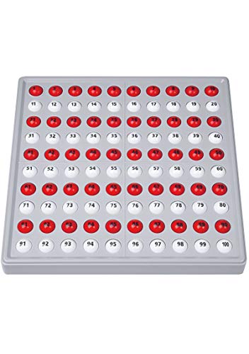 SCHUBI ABACO 100 mit Zahlen: Modell A 10/10 Kugeln (rot/weiß) (SCHUBI Abaco 100 mit Zahlen: Die selbstkontrollierende Hundertertafel mit dem genialen Dreh!)