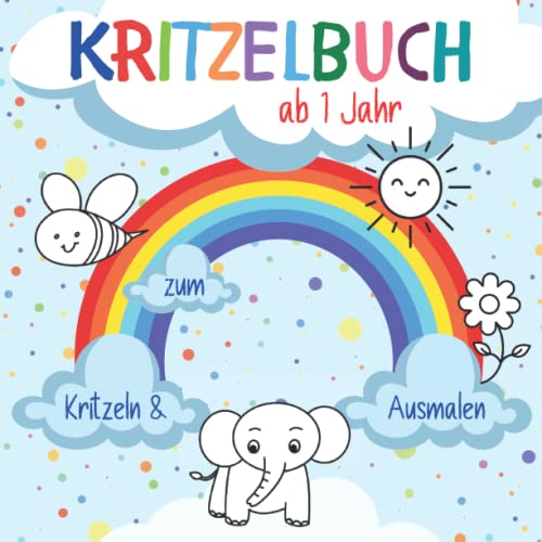 Kritzelbuch ab 1 Jahr: 48 einfache Motive zum Kritzeln und Ausmalen - erstes Ausmalbuch für kreative Kinder von Independently published