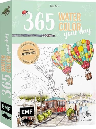 365 – Watercolor your day – Entdecke deine Kreativität!: Mit Zeichenübungen, Aquarell-Motiven und mehr von Edition Michael Fischer / EMF Verlag