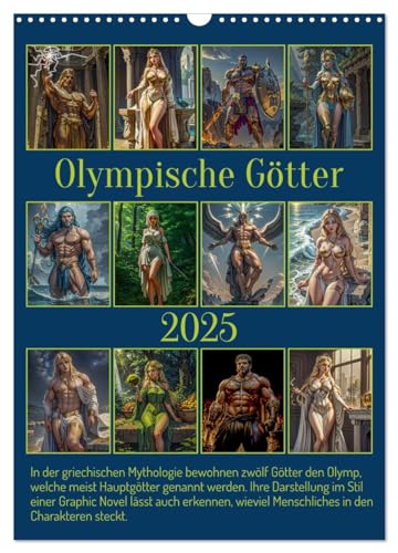 Olympische Götter (Wandkalender 2025 DIN A3 hoch), CALVENDO Monatskalender