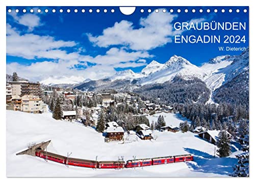 Graubünden Engadin 2024 (Wandkalender 2024 DIN A4 quer), CALVENDO Monatskalender von CALVENDO
