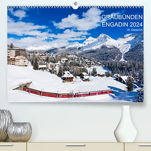 Graubünden Engadin 2024 (hochwertiger Premium Wandkalender 2024 DIN A2 quer), Kunstdruck in Hochglanz