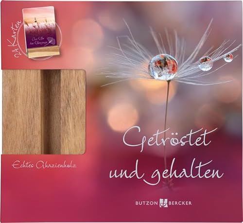Getröstet und Gehalten - 24 Karten mit Holzaufsteller aus Akazienholz von Butzon & Bercker