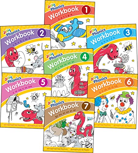 Jolly Phonics Workbooks 1-7: in Precursive Letters (British English edition)