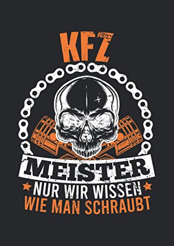 Notizbuch A4 kariert mit Softcover Design: KFZ Meister KFZ Mechaniker Geschenk Meisterprüfung Auto: 120 karierte DIN A4 Seiten