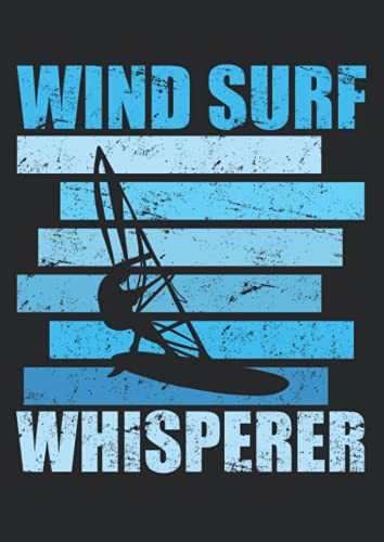 Notizbuch A4 kariert mit Softcover Design: Wind Surf Windsurfer Surfer Geschenk Vintage Surfbrett: 120 karierte DIN A4 Seiten
