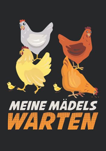 Notizbuch A5 dotted, gepunktet mit Softcover Design: Bauern Geschenk Spruch Hühner warten Hühnerstall Huhn: 120 dotted (Punktgitter) DIN A5 Seiten
