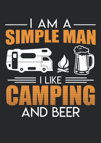 Notizbuch A5 kariert mit Softcover Design: Camping und Bier Männer Spruch Herren Geschenk Camper: 120 karierte DIN A5 Seiten