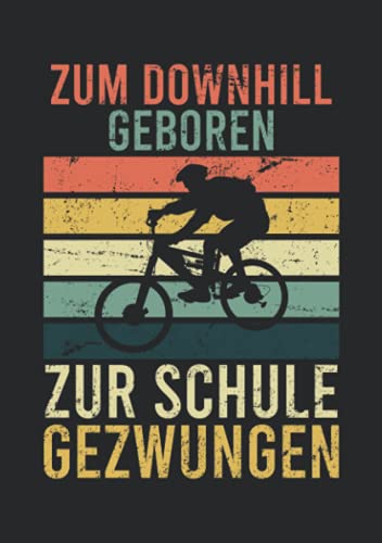 Notizbuch A5 kariert mit Softcover Design: Downhill Biker Fahrradfahrer Fahrrad Vintage Geschenk: 120 karierte DIN A5 Seiten
