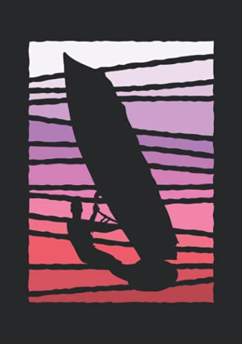 Notizbuch A5 kariert mit Softcover Design: Surfer Geschenk Windsurfing Retro Design Vintage Surfing: 120 karierte DIN A5 Seiten