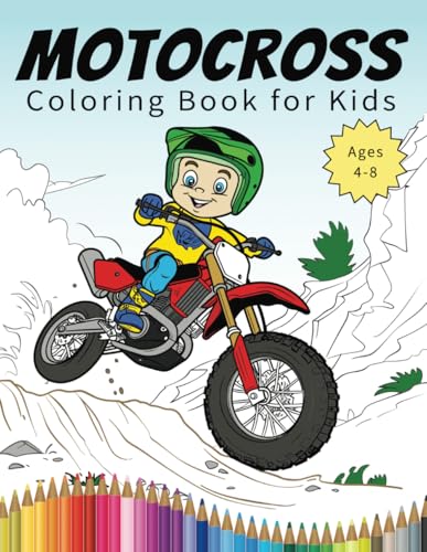 Motocross Coloring Book for Kids: 30 Pages - Ages 4 to 8 but Suitable for All Skill Levels von Independently published