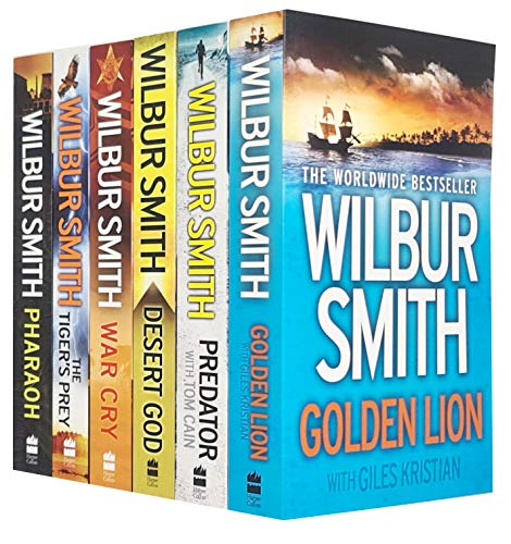 Wilbur Smith Collection 6 Books Set (Golden Lion, Predator, Desert God, War Cry, The Tiger’s Prey, Pharaoh)