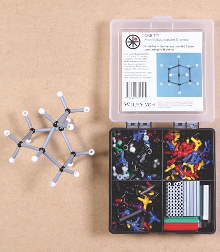 ORBIT Molekülbaukasten Chemie: Profi-Set in Sortierbox mit 460 Teilen und farbigem Booklet von Wiley