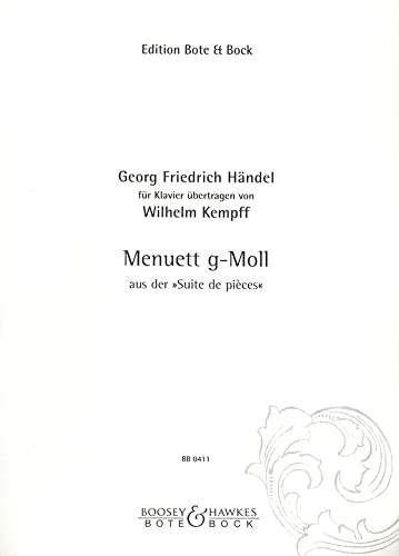Menuett g-Moll: aus der "Suite de pièces". Klavier.: of the "Suite de pieces". No. 13. piano. (Musik des Barock und Rokoko)