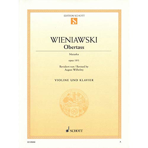 Obertass: Mazurka. op. 19/1. Violine und Klavier.: Mazurka. op. 19/1. violin and piano. (Edition Schott Einzelausgabe) von Schott Music Distribution