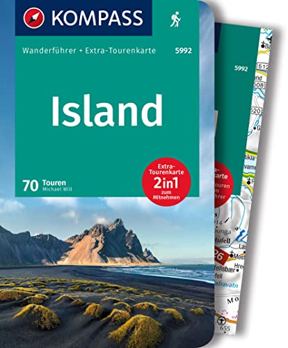 KOMPASS Wanderführer Island, 70 Touren mit Extra-Tourenkarte: GPS-Daten zum Download